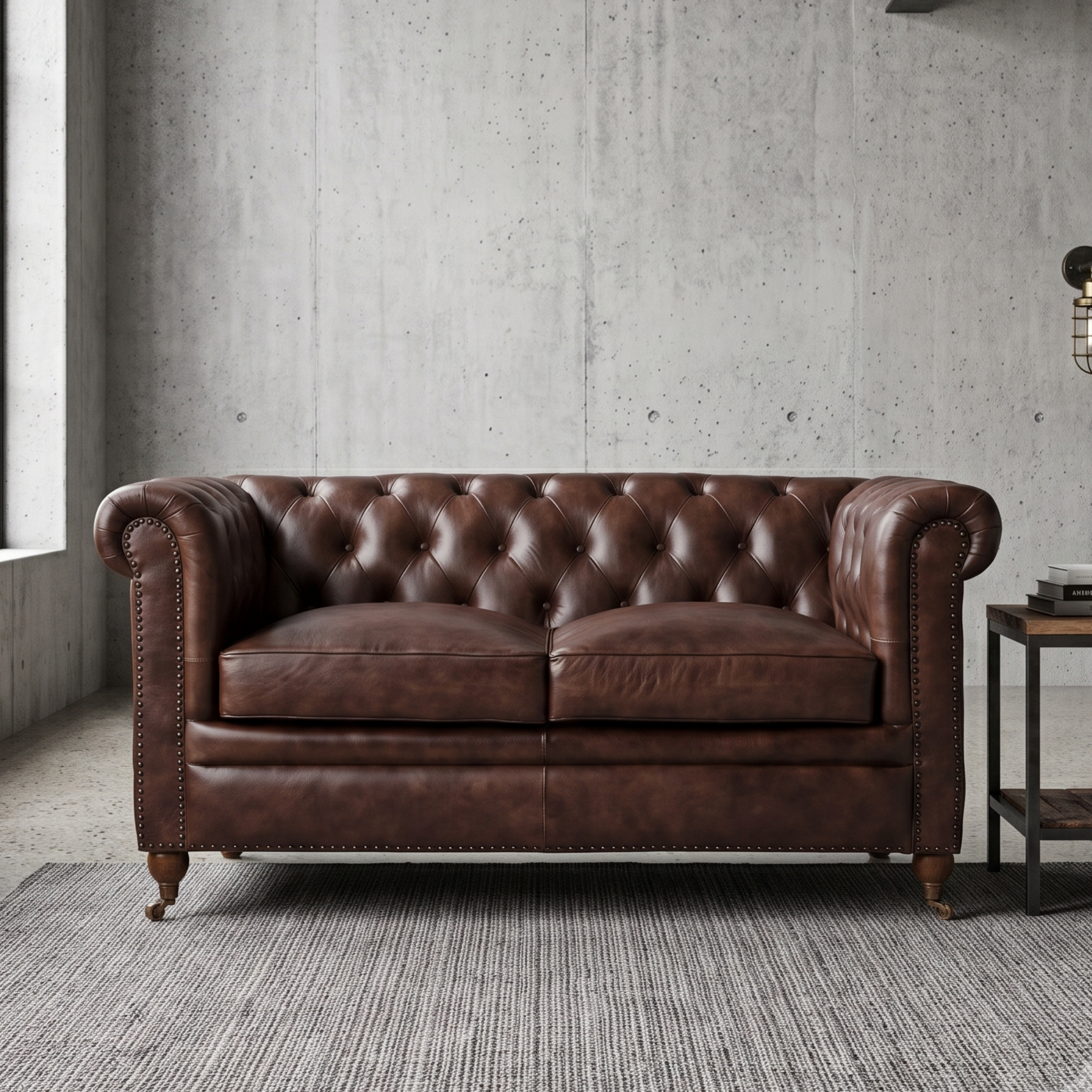 Canapé Chesterfield Cuir 2 Places JAMES