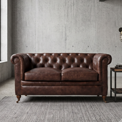 Canapé Chesterfield Cuir 2 Places JAMES